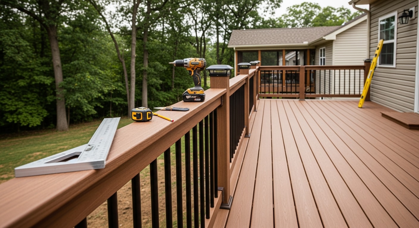 Custom deck and covered porch carpentry installation