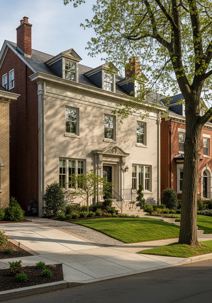 Portrait view of a Northern Kentucky home with updated exterior and well-maintained grounds.