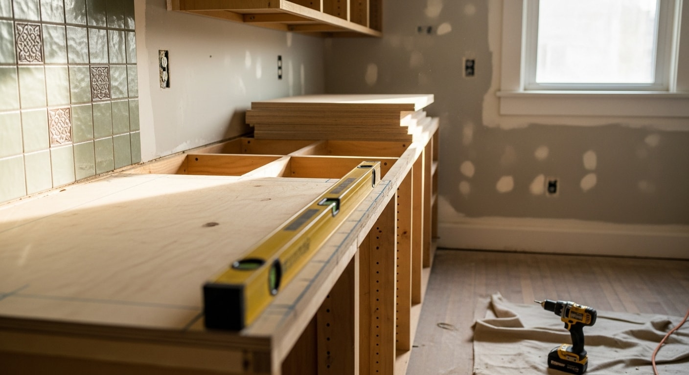 Remodeled kitchen in a Cincinnati home featuring updated cabinetry, new countertops, and improved layout completed by JRM Builders LLC. The space shows a clean, functional design suited to the home's existing architecture.